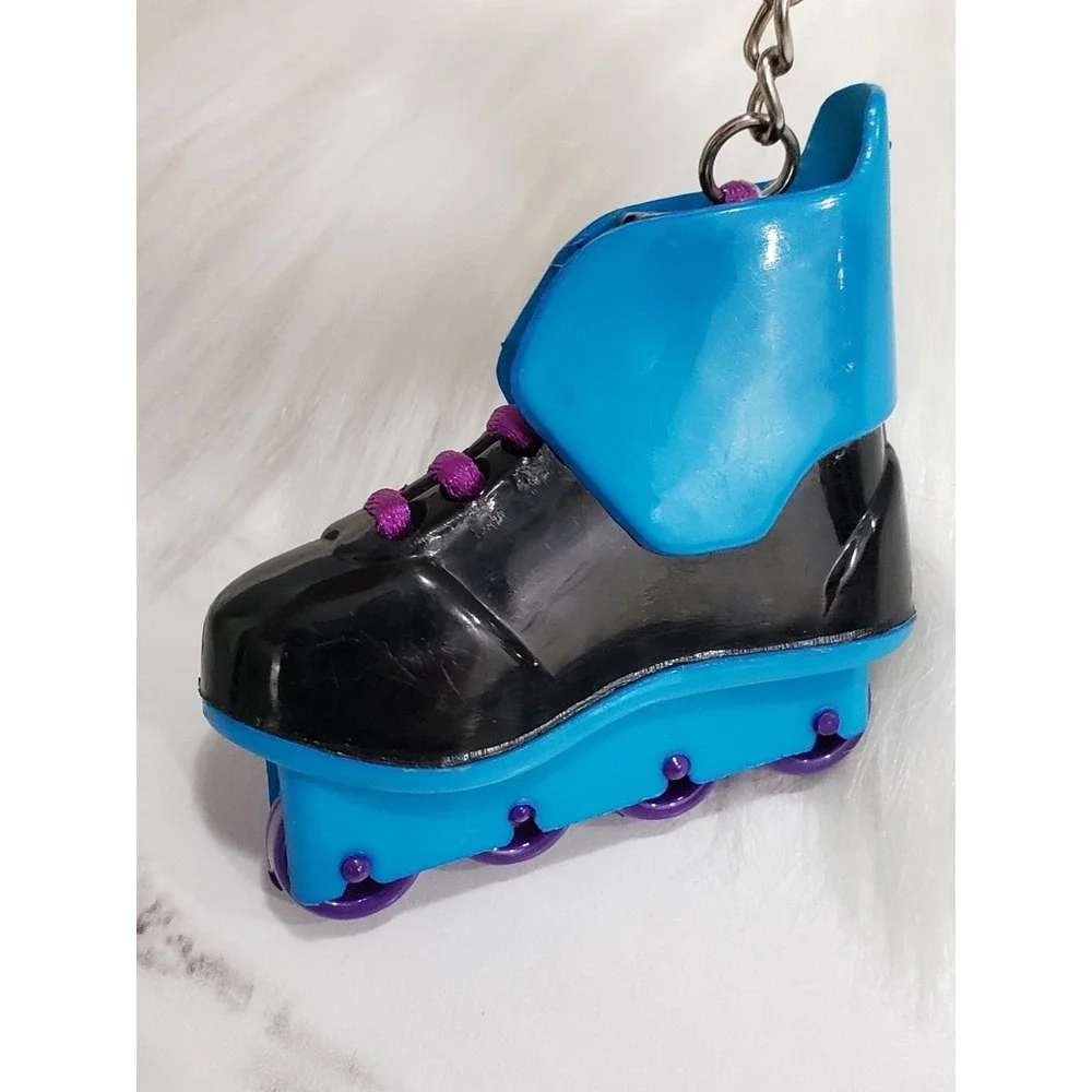Vintage Retro blue Roller Skate Keychain 80s 90s Backpack Bag Bookbag  Taiwan